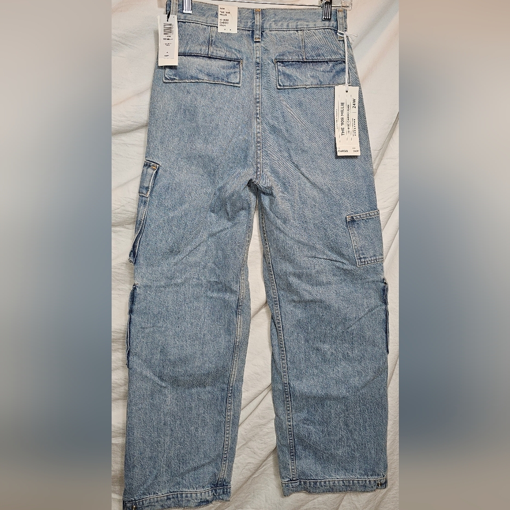 NWT Aritzia DENIM FORUM The 90s Millie Hi-Rise Cargo Jeans Size 24w - Picture 3 of 12